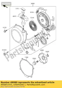 Kawasaki 490801055 démarrage par poulie - La partie au fond