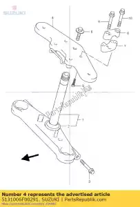 suzuki 5131006F00291 bracket,upper f - Bottom side