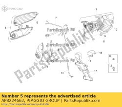 Aprilia AP8224662, Lh turn indicator r.lens, OEM: Aprilia AP8224662