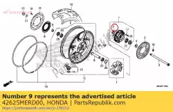 kraag b, rr. Wiel afstand van Honda, met onderdeel nummer 42625MERD00, bestel je hier online: