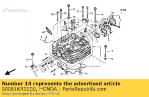 honda 90081KR0000 bolt, flange, 10x100 - Bottom side