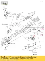 Here you can order the bolt-upset-wsp common from Kawasaki, with part number 187AA0612: