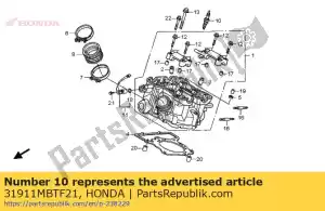 honda 31911MBTF21 plugue, faísca (ijr8b9) - Lado inferior