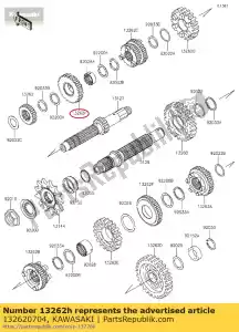 Kawasaki 132620704 gear,input top,21t - Bottom side