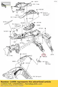 Kawasaki 110551720 soporte, solapa - Lado inferior