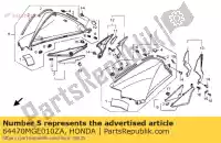 64470MGE010ZA, Honda, cover assy., r. réservoir d'essence honda vfr dtc fd  f vfr1200fa vfr1200fda 1200 , Nouveau