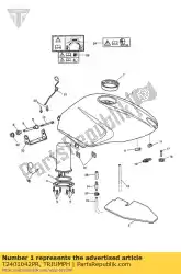 Here you can order the spares kit, fuel tank, ph black from Triumph, with part number T2401042PR: