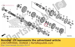 Aqui você pode pedir o colar, spline, 25x10 em Honda , com o número da peça 23472KYJ900: