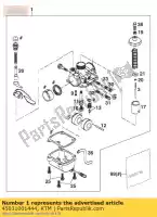 45031001444, KTM, Carburador. mikuni vm14-387 2001 ktm junior sx 50 1999 2000 2001, Novo