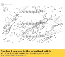 Aprilia 851670, Painel lateral direito, OEM: Aprilia 851670