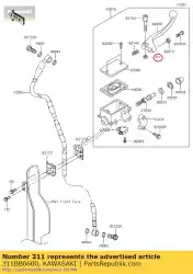 zeskantmoer, 6 mm ex250k8f van Kawasaki, met onderdeel nummer 311BB0600, bestel je hier online: