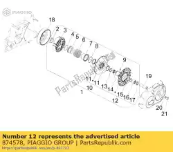 Ici, vous pouvez commander le demi-poulie entraînée fixe complète auprès de Piaggio Group , avec le numéro de pièce 874578: