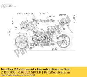 Piaggio Group 2H000908 lh número de matrícula - Lado inferior