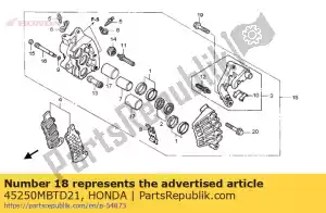 Honda 45250MBTD21 pinza subconjunto., r. fr. - Lado inferior