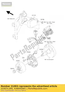 kawasaki 210031366 stator kx85-a1 - La partie au fond