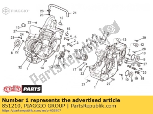 aprilia 851210 carter. par - Lado inferior