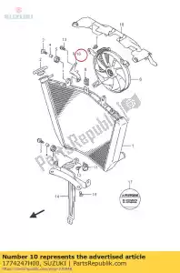 suzuki 1774247H00 bracket comp, ra - Lado inferior