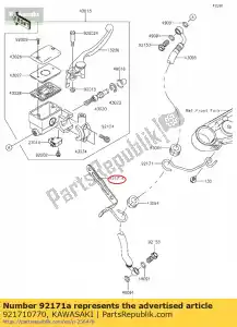 kawasaki 921710770 clamp,brake hose vn900b6f - Bottom side