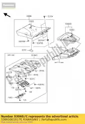 Here you can order the cover seat,c. L. Green from Kawasaki, with part number 53065001917P: