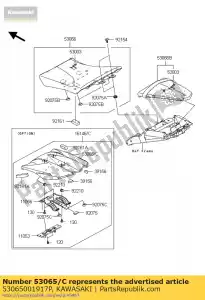 Kawasaki 53065001917P cover seat,c.l.green - Bottom side