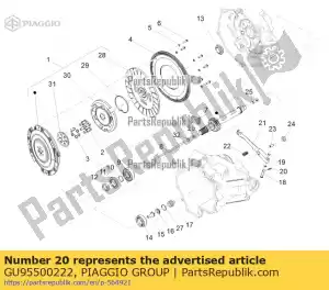 Piaggio Group GU95500222 pasador - Lado inferior