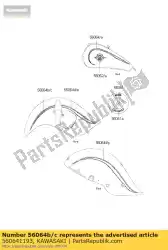Here you can order the pattern,fr fender,fr, from Kawasaki, with part number 560641193: