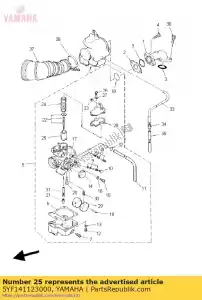yamaha 5YF141123000 válvula, acelerador 1 - Lado inferior