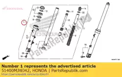 Aqui você pode pedir o garfo assy., r. Fr. (showa) em Honda , com o número da peça 51400MJWJ42: