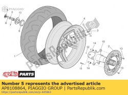 Aprilia AP8108864, Radschraubenabdeckung, OEM: Aprilia AP8108864