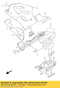 suzuki 6818533E40291 tape,cowling un - Bottom side