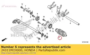 Honda 24311MCH000 tambour, changement de vitesse - La partie au fond