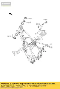 Kawasaki 321601536CC frame-comp, main - Lado inferior