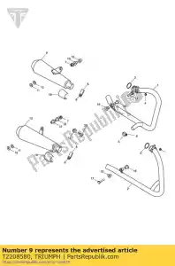 triumph T2208580 silencer assy cat lh - Bottom side