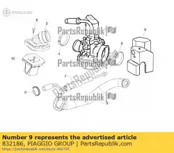 Here you can order the air duct from Piaggio Group, with part number 832186: