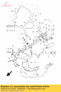 Yamaha 5SEF61433100 cover handle 1 - Bottom side