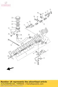 yamaha 31A258940100 tanque, depósito - Lado inferior