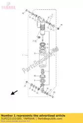 Aquí puede pedir conjunto amortiguador, trasero de Yamaha , con el número de pieza 5UP222101000: