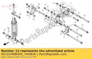 Honda 90102MBB000 boulon, douille, 10x110 - La partie au fond