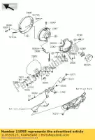 110550123, Kawasaki, support, lampe frontale vn900b7f kawasaki vn 900 2007 2008 2009, Nouveau