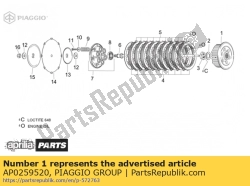 Aprilia AP0259520, Clutch hub, OEM: Aprilia AP0259520