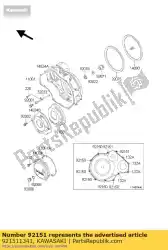 Qui puoi ordinare bullone, 6x55 da Kawasaki , con numero parte 921511341: