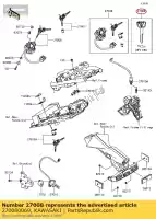 270080069, Kawasaki, sleutelslot, blanco er650fcf kawasaki  er-6f er-6n 650 2012 2013 2014 2015 2016 2017, Nieuw