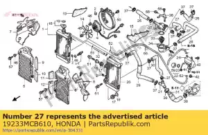 Honda 19233MCB610 tuyau, pour. eau supérieure - La partie au fond