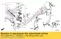 45126K94T11, Honda, tubo compr. b, fr. freno honda  300 2019 2020, Nuovo