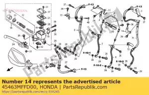 Honda 45463MFFD00 quédate, l. fr. manguera de freno - Lado inferior