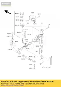 kawasaki 430951148 slangrem, rr master vn800-c1 - Onderkant