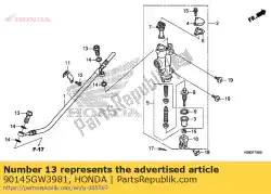 Aqui você pode pedir o parafuso, óleo, 10x22 em Honda , com o número da peça 90145GW3981: