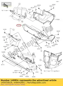 kawasaki 140930828 01 tapa, lateral, izq., dcha. - Lado inferior