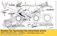 86611MGZD10ZC, Honda, marca, abs * tipo1 * honda cb  f xa fa cbr ra x r cb500fa cbr500ra cb300fa cbr300ra cbr650fa cbr650f nss300a cbr650ra cbr650r 500 300 650 , Nuevo