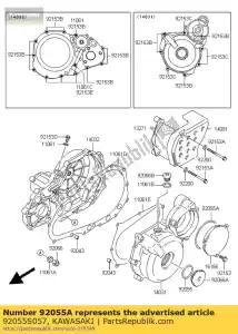 kawasaki 92055S057 anillo-o, 69.6x2.6 ksf400-a1 - Lado inferior